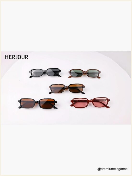 Polarized Retro Rectangle Sunglasses 90s Vintage UV Protection